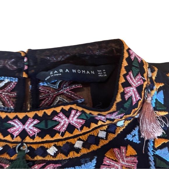 Zara NWOT Embroidered Halter Flowy Tank - Picture 5 of 12